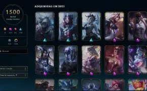 CONTA LOL 1500 SKINS, TODAS SKINS RARAS DO PRESTIGIO PAX TF