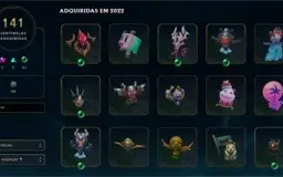 CONTA LOL 1500 SKINS, TODAS SKINS RARAS DO PRESTIGIO PAX TF