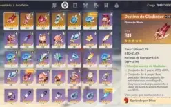 DILUC + KLEE + 2X ARMA 5* (TÚMULO DO LOBO + ORAÇÃO) +11KGEMA