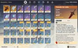 DILUC + KLEE + 2X ARMA 5* (TÚMULO DO LOBO + ORAÇÃO) +11KGEMA
