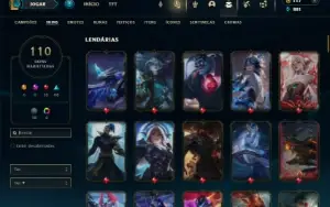 Diamante 4 com TODOS os Champs e 110 Skins