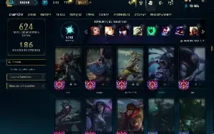 Bronze 4 com TODOS os Champs e 240 Skins ( MID / JG / TOP )