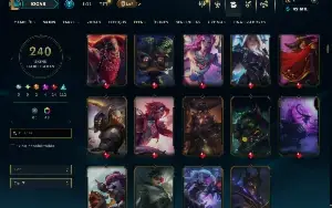 Bronze 4 com TODOS os Champs e 240 Skins ( MID / JG / TOP )