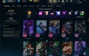 Unranked com 150 Champs e 210 Skins ( ADC / MID / TOP )