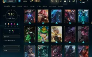 Unranked com 150 Champs e 210 Skins ( ADC / MID / TOP )