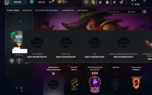 Unranked com 150 Champs e 210 Skins ( ADC / MID / TOP )
