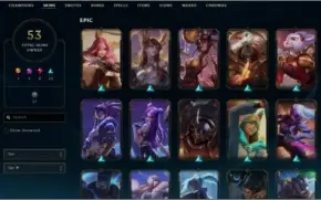 Conta lv 245 com Akali KDA Prestígio, 53 skins, 87 champions