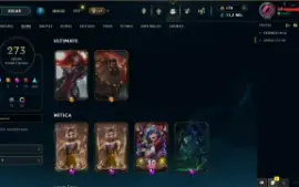 conta lvl 310 ouro  com todos os champs e com 277skins