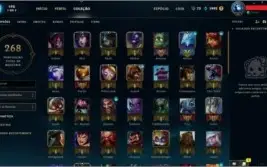 Conta de Lol lvl 41 ouro V, 87 champs e 26 skins