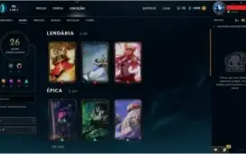 Conta de Lol lvl 41 ouro V, 87 champs e 26 skins