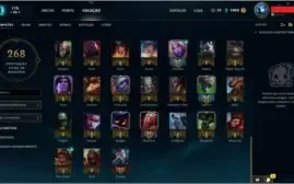 Conta de Lol lvl 41 ouro V, 87 champs e 26 skins