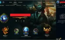 Conta de Lol lvl 41 ouro V, 87 champs e 26 skins