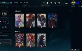 Conta Lol platina 3 - todos os personagens / 585 skins