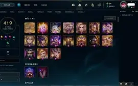 Conta Platina 4, com todos os champs e 1141 skins !