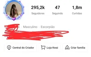 Conta do Kwai com 295k de seguidores