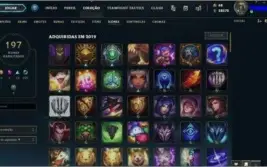 Conta LoL Platina 4, todos os campeões, 84 skins e 40k ea.