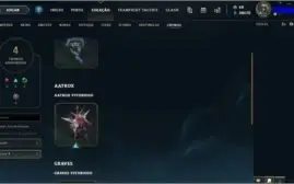 Conta LoL Platina 4, todos os campeões, 84 skins e 40k ea.