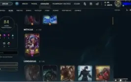 Conta LoL Platina 4, todos os campeões, 84 skins e 40k ea.