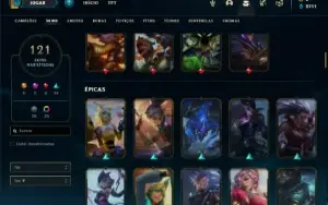 Conta Platina 3 com 121 Skins e 150 Champs com 800k de ZED