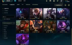 Conta Platina 3 com 121 Skins e 150 Champs com 800k de ZED