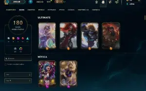 Bronze 1 com TODOS os champs e 180 Skins ( ADC / JG / TOP )