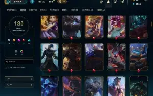 Bronze 1 com TODOS os champs e 180 Skins ( ADC / JG / TOP )