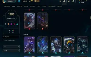 Bronze 1 com TODOS os champs e 180 Skins ( ADC / JG / TOP )