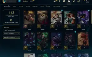 Conta Unranked com 36 Champs e 14 Skins