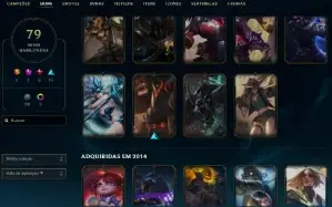 Unranked com TODOS os champs e 80 Skins ( ADC / SUP / MID )