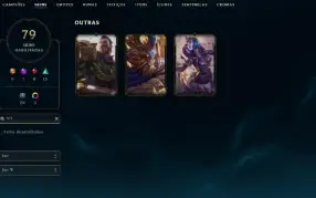 Unranked com TODOS os champs e 80 Skins ( ADC / SUP / MID )