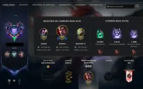 Conta lol / Todos os champs / level 700 / 249 skins