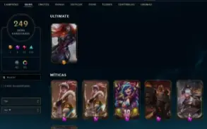 Conta lol / Todos os champs / level 700 / 249 skins