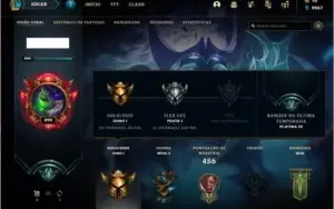 Conta ouro 1(plat 3 season passada)com 124 skins e 93 champs