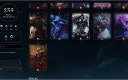 Conta LOL Platina IV, 3 ultimates, 8 ROXAS, total de 168