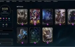 Conta LOL Platina IV, 3 ultimates, 8 ROXAS, total de 168