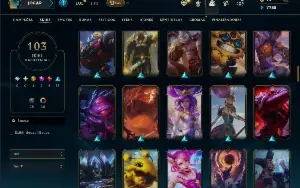 Unranked com TODOS os champs e 103 Skins ( MAIN SUP )