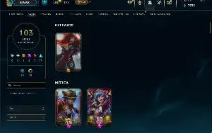 Unranked com TODOS os champs e 103 Skins ( MAIN SUP )