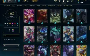 Unranked com TODOS os champs e 103 Skins ( MAIN SUP )