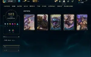 Unranked com TODOS os champs e 103 Skins ( MAIN SUP )