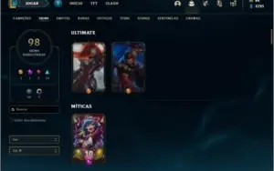 Conta prata 4 com 109 champs e 98 skins ( MAIN JG )