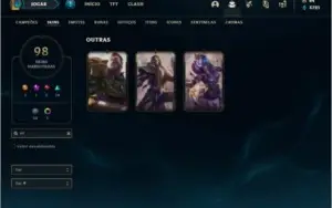 Conta prata 4 com 109 champs e 98 skins ( MAIN JG )