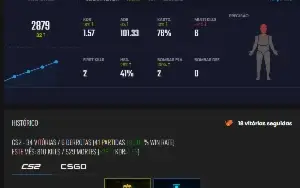 Conta STEAM CS2 LEVEL 20 na GamersClub, sem verificado