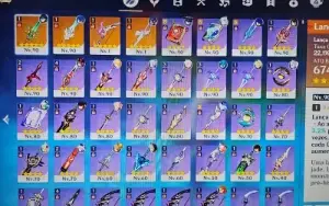 Genshin Impact - Conta AR58 - 18 PERSONAGENS T5 - 4 ARMAS T5