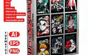 Pack Artes Demon Slayer Sublimação, Serigrafia, Dtg, Dtf