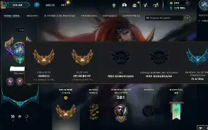 Ouro 2 com TODOS os champs e 325 Skins + 7 Vitoriosas