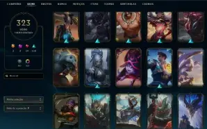 Ouro 2 com TODOS os champs e 325 Skins + 7 Vitoriosas