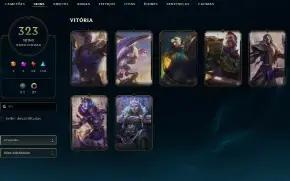 Ouro 2 com TODOS os champs e 325 Skins + 7 Vitoriosas