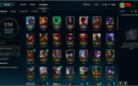 Conta LOL borda Ouro l, 104 Campeões, 105 Skins, 3 Ultimates