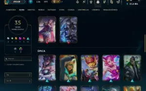 Prata 2 com TODOS os Champs e 35 Skins ( JG / MID / SUP )