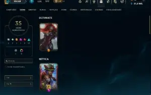 Prata 2 com TODOS os Champs e 35 Skins ( JG / MID / SUP )